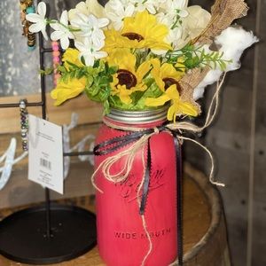 Mason jar flower arrangement